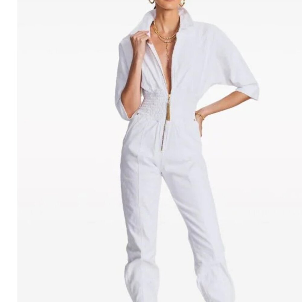 Retrofete Ellis Jumpsuit White - Size M